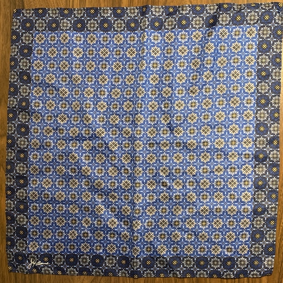 Joseph Abboud Blue and Yellow Pocket Square - Picture 1 of 2